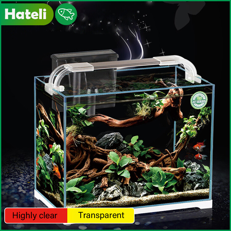 【HATELI】(29*19*22Cm/Bể Cá Chỉ) Bể Cá Nhỏ Siêu Trong Suốt Bể Cá Trang Trí