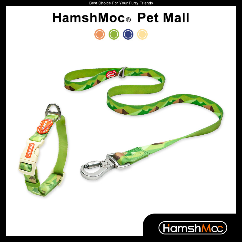 HamshMoc Waterproof Dog Collar and Leash Set Adjustable Pet Collar Heavy Duty Soft Comfortable Durable for Small Medium Large Dogs ราคา 614 บาท*ส่งฟรี