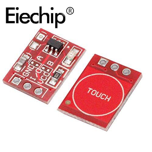 10 cái/lốc công tắc nút cảm ứng ttp223 mô-đun cảm biến điện dung tự khóa/không khóa kênh đơn ttp223-ba6 cho arduino