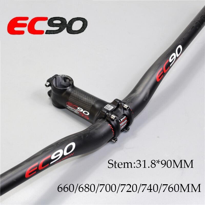 Ghi đông xe đạp sợi carbon hoàn toàn ec90 tăng 660/680/700/720/740/760mm ghi đông xe đạp leo núi bộ tay lái xe đạp leo núi