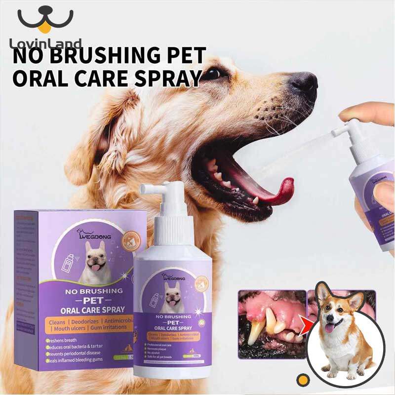 Răng thú cưng làm sạch khử mùi vật nuôi bằng miệng Thiết bị làm sạch dạng phun ngăn ngừa nha khoa tính toán loại bỏ mèo con hôi miệng Phụ kiện cho thú cưng 50ml nói lời tạm biệt với các cuộc tấn công hôi miệng