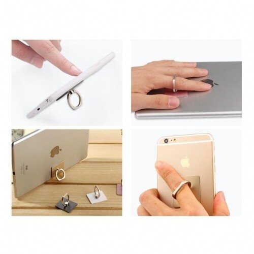 READY STOCK QQ Korea Style 360 Universal iRing Hook Phone Holder Metal Ring Stand Rotating Finger Ring Smart Grip