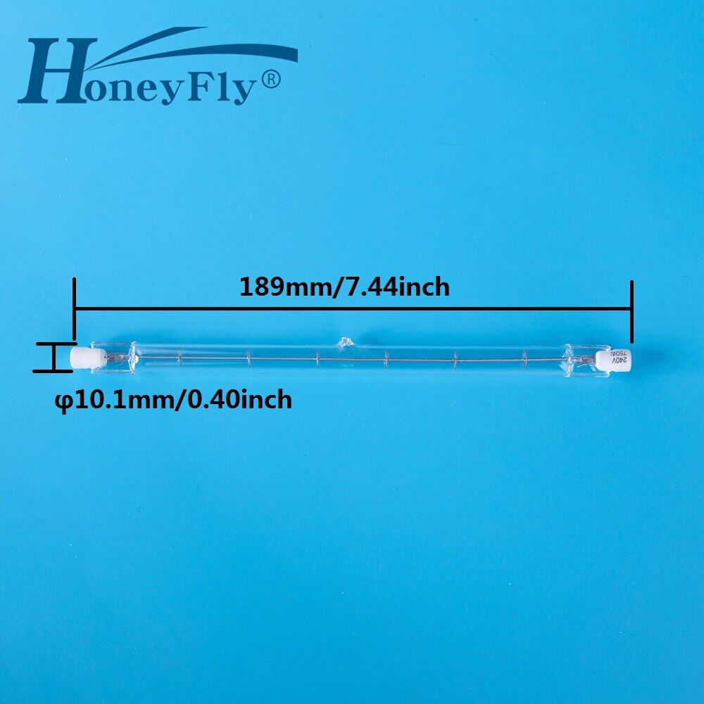 Honeyfly 2pcs 189mm Linear Halogen Lamp J189 220v/110v 750w 1000w R7s Double Ended Filament Flood Lights Quartz Tube