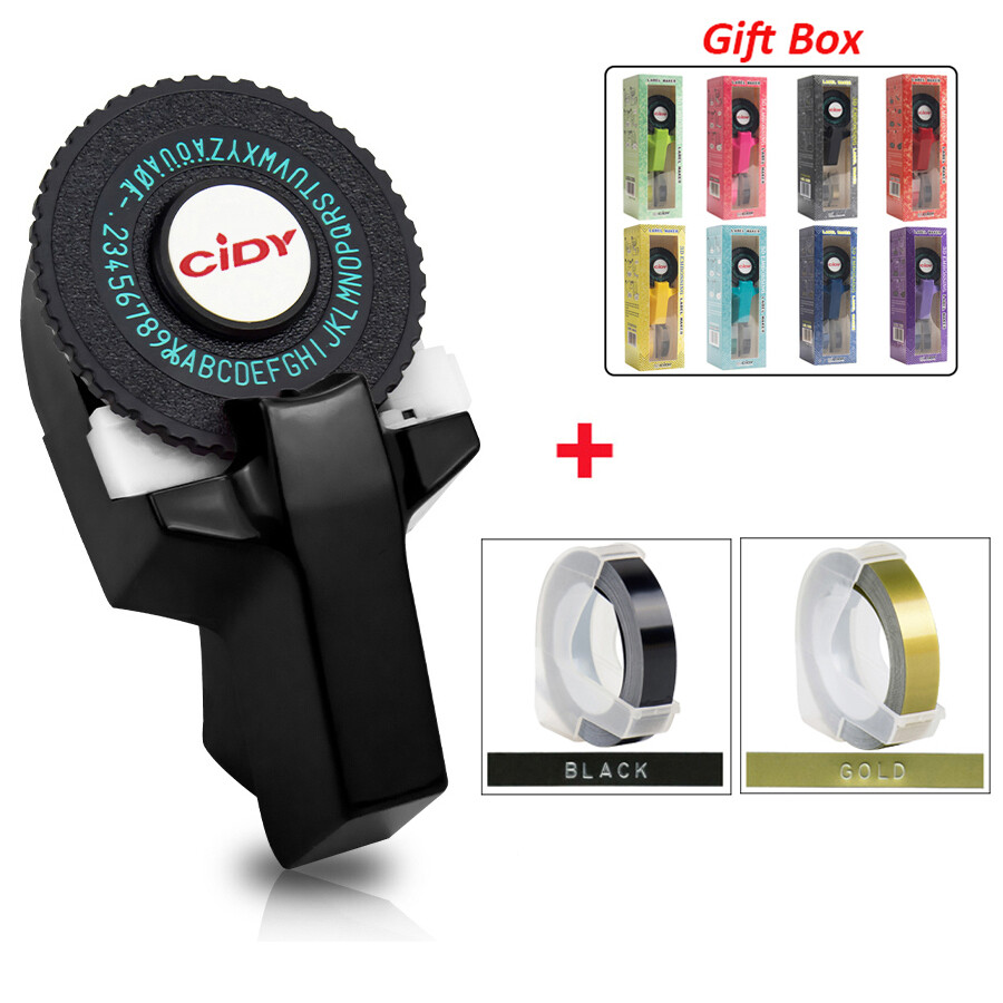 1 cái máy làm nhãn cidy nhiều màu miễn phí 2 băng máy đánh chữ thủ công cho motex e101 phiên bản nâng cấp 9mm nạp dập nổi 3d