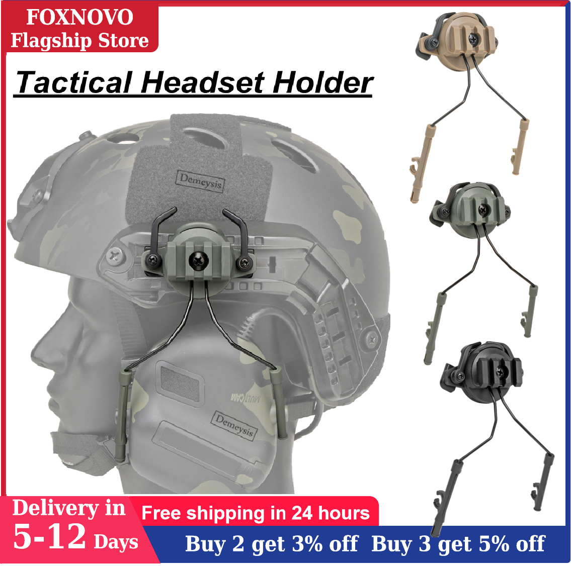 Foxnovo【sẵn Sàng】 Bộ Chuyển Đổi Mũ Bảo Hiểm Chiến Thuật Quay Bộ Tai Nghe Paintball Phụ Kiện Tai Nghe Cho Đường Ray Dẫn Hướng 19-21Mm