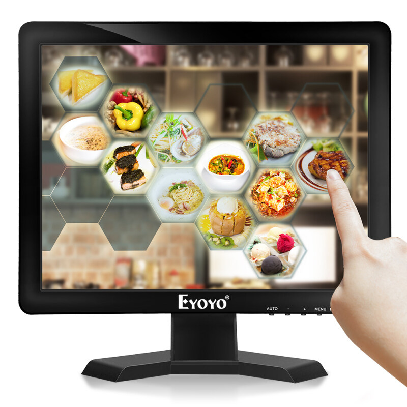 Eyoyo 15” Inch Touchscreen Monitor HDMI / VGA LED Monitor 4:3 Display 1024×768 w/ Built-in Speaker for POS System Industrial Equipment Computer Laptop ราคา 6,100 บาท*ส่งฟรี