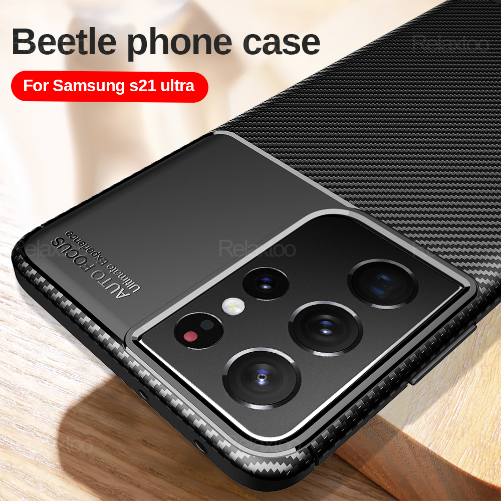 Carbon Fibre Phone Case For Samsung S21 Ultra S 21 Plus 5G Anti-fingerprint Back Cover On Sumsung For Galaxy S21ultra S21plus 5G