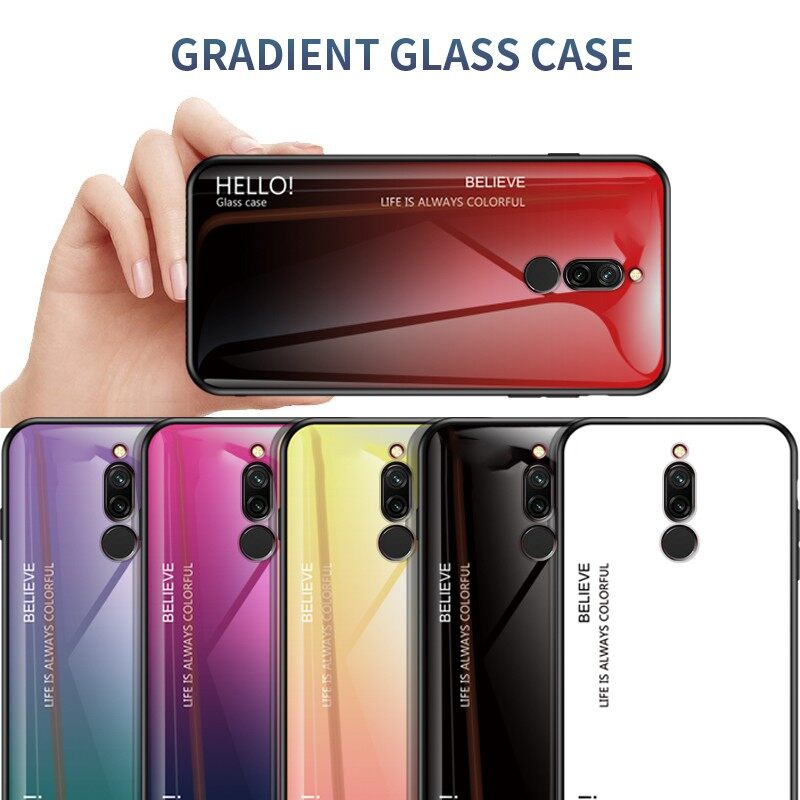 Ốp xiaomi redmi 8a 8 a redmi8 ốp kính cường lực màu gradient ốp lưng xiaomi redmi 8a ốp cứng redmi8a
