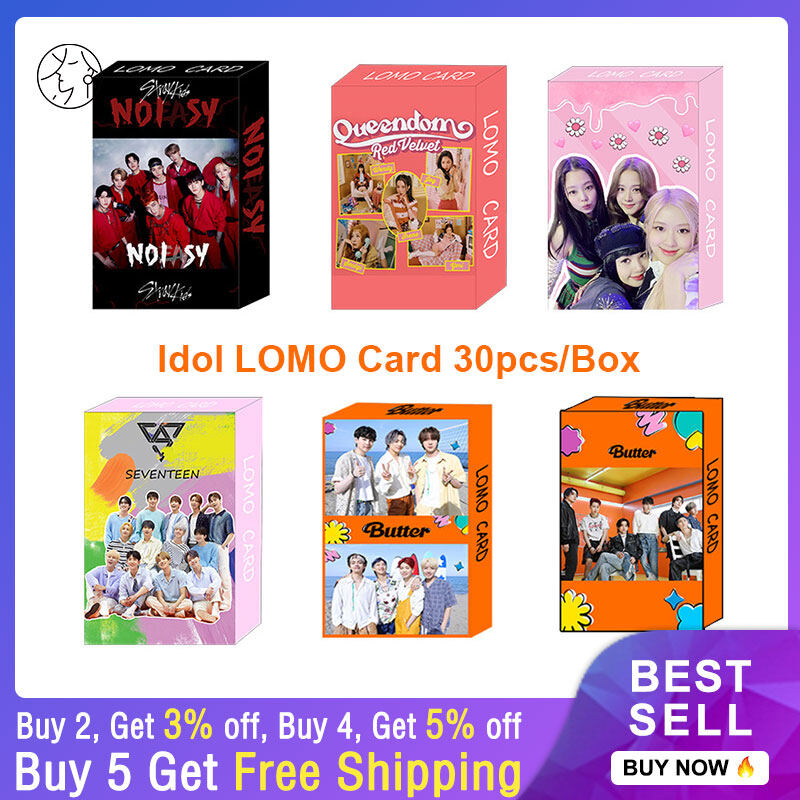 SHIDOMI Thẻ LOMO Nhóm Nhạc Hàn Quốc Kpop Merch 30 Cái/hộp BTS BLACKPINK EXO TWICE SEVENTEEN StrayKids Red Velvet NCT TXT ENHYPEN Aespa