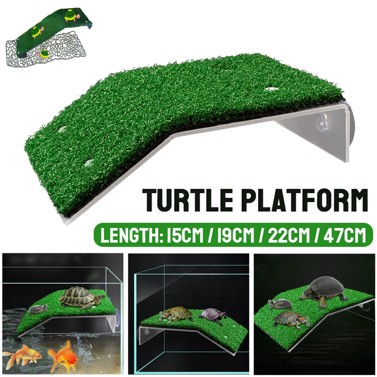 Generic Turtle Basking Platform Tortoise Ramp Reptile Tank Ladder ...