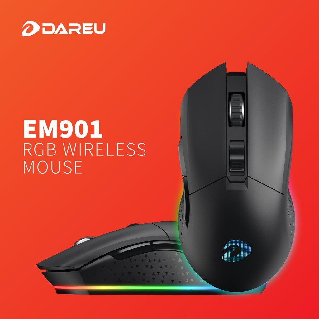 Chuột Không Dây Gaming Dareu EM901 RGB Black - Hàng BH 2 Năm