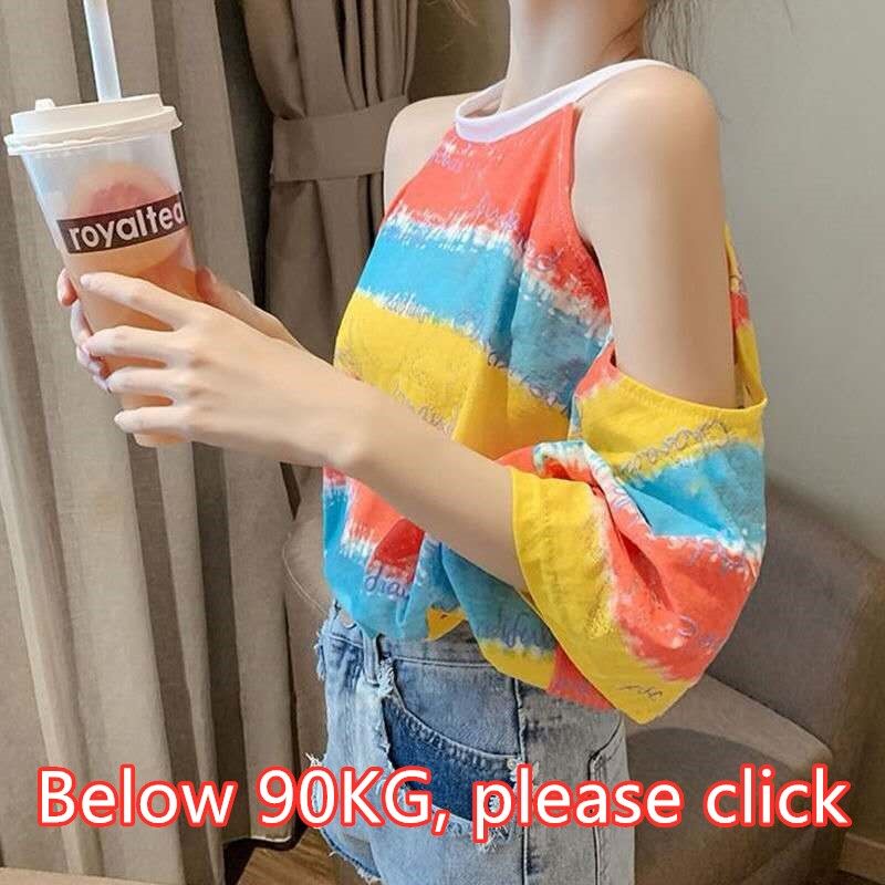 Áo Phông Nữ Goopepal Giản Dị Áo Phông SỌC LỆCH VAI Màu Mới Cô Gái Trẻ Áo Thun Rộng Cổ Chữ O Cỡ Lớn Cho Mùa Hè