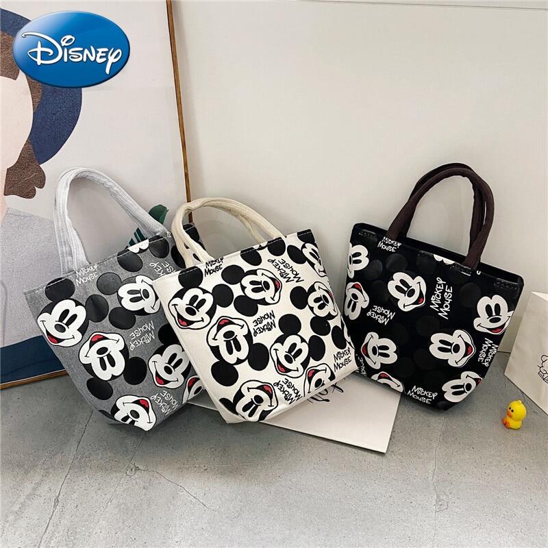 Mickey Mouse Lady Canvas Cross Shoulder Bag Cartoon Fashion Minnie Handbag Large Capacity Shopping Bag Travel Goods
