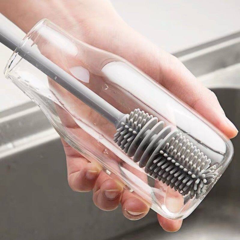 Thợ Săn Trong Mơ Cốc Chai Silicon Gia Dụng Bàn Chải Làm Sạch, Tay Cầm Dài Dụng Cụ Vệ Sinh Cốc Uống Rượu Bình Sữa Trẻ Em, Bàn Chải Rửa