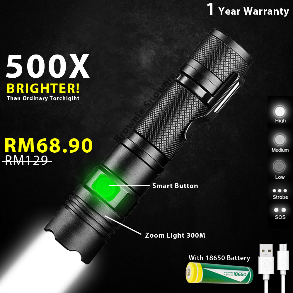 👍(Còn Hàng) Đèn Pin Sạc Lại USB Đèn Pin CREE LED Bỏ Túi Siêu Sáng, Zoom Đèn Pin, Nhôm, Chống Nước 5 Loại Cắm Trại, Đi Bộ Đường Dài, Khẩn Cấp, Đi Đêm, Xe Đạp, Chống Va Đập Cấp Độ Quân Sự Lamppu Suluh