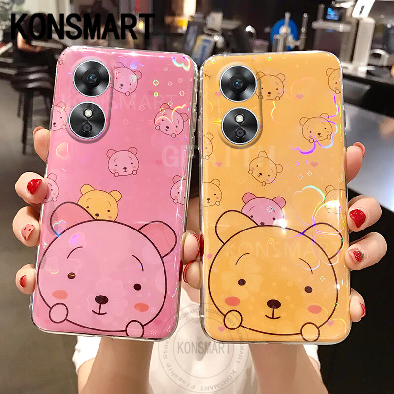 Konsmart ốp lưng oppo reno 8 t 4g / 5g ốp lưng gấu hoạt hình dễ thương mới ốp lưng reno8 t silicone 2023 hoa anh đào nhiều màu reno8t