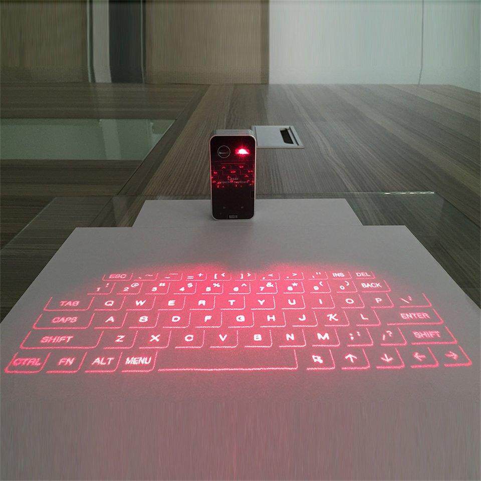 Bàn phím ảo chiếu laser bluetooth cầm tay mini, cho máy tính bảng pc