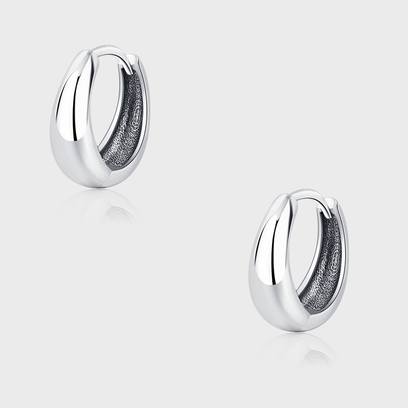 Vòng trơn 925 sterling hoa tai bạc nữ bông tai giọt nước