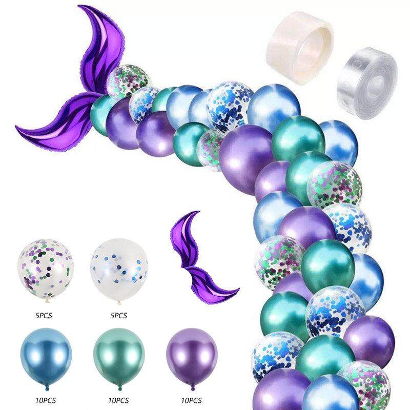 Party 42Pcs Mermaid Balloon Arch Set Mermaid Tail Balloon Little