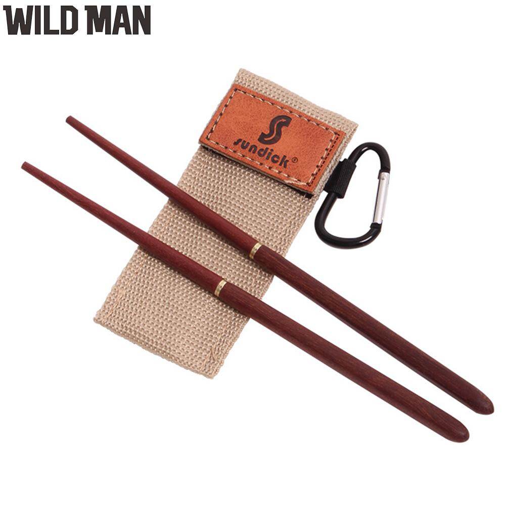(Sẵn Sàng) 1 Đôi Đũa Gấp Bằng Gỗ, Ngoài Trời Cắm Trại Dã Ngoại Xách Tay Bộ Đồ Ăn