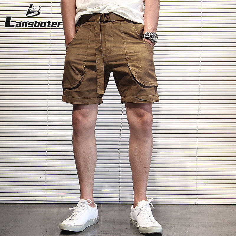 Lansboter quần short nam quần coolmate quần đùi quần túi hộp Quần Yếm Nam Quần Lửng Ống Đứng Đi Chơi Leg Quần Soóc Rộng