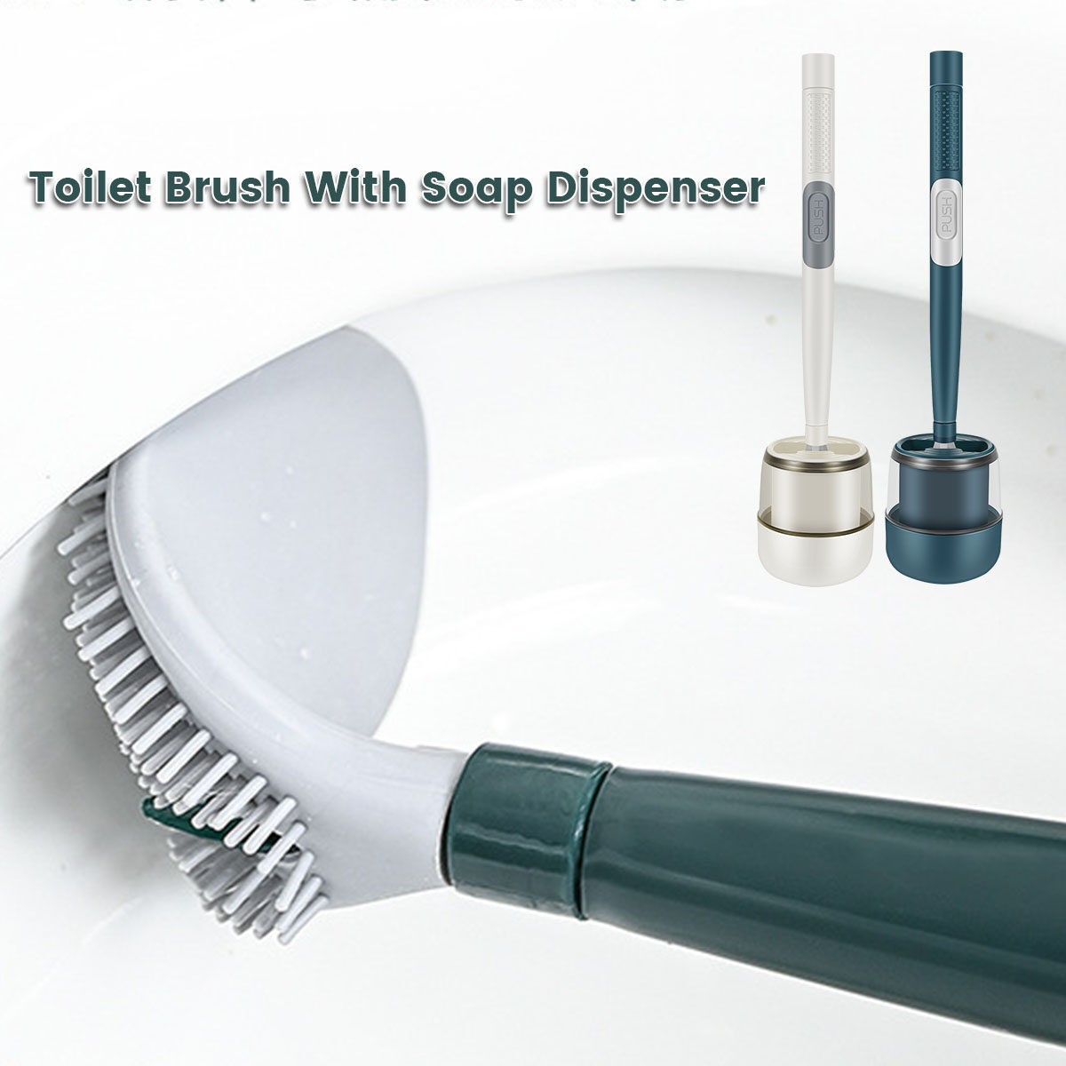 Refillable Toilet Brush with Soap Dispenser for Toilet Deep