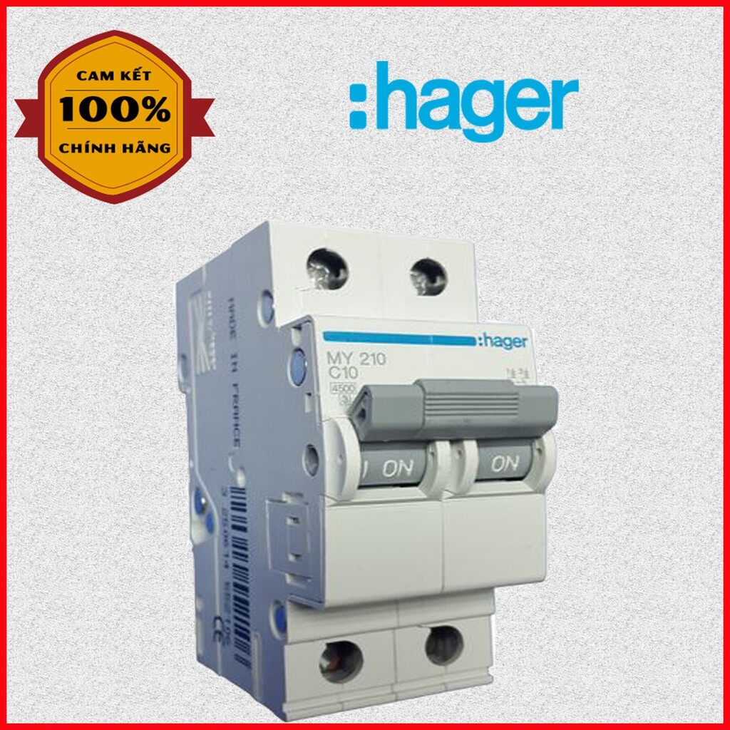 Cầu dao tự động mcb 2p 10a hager - my210e