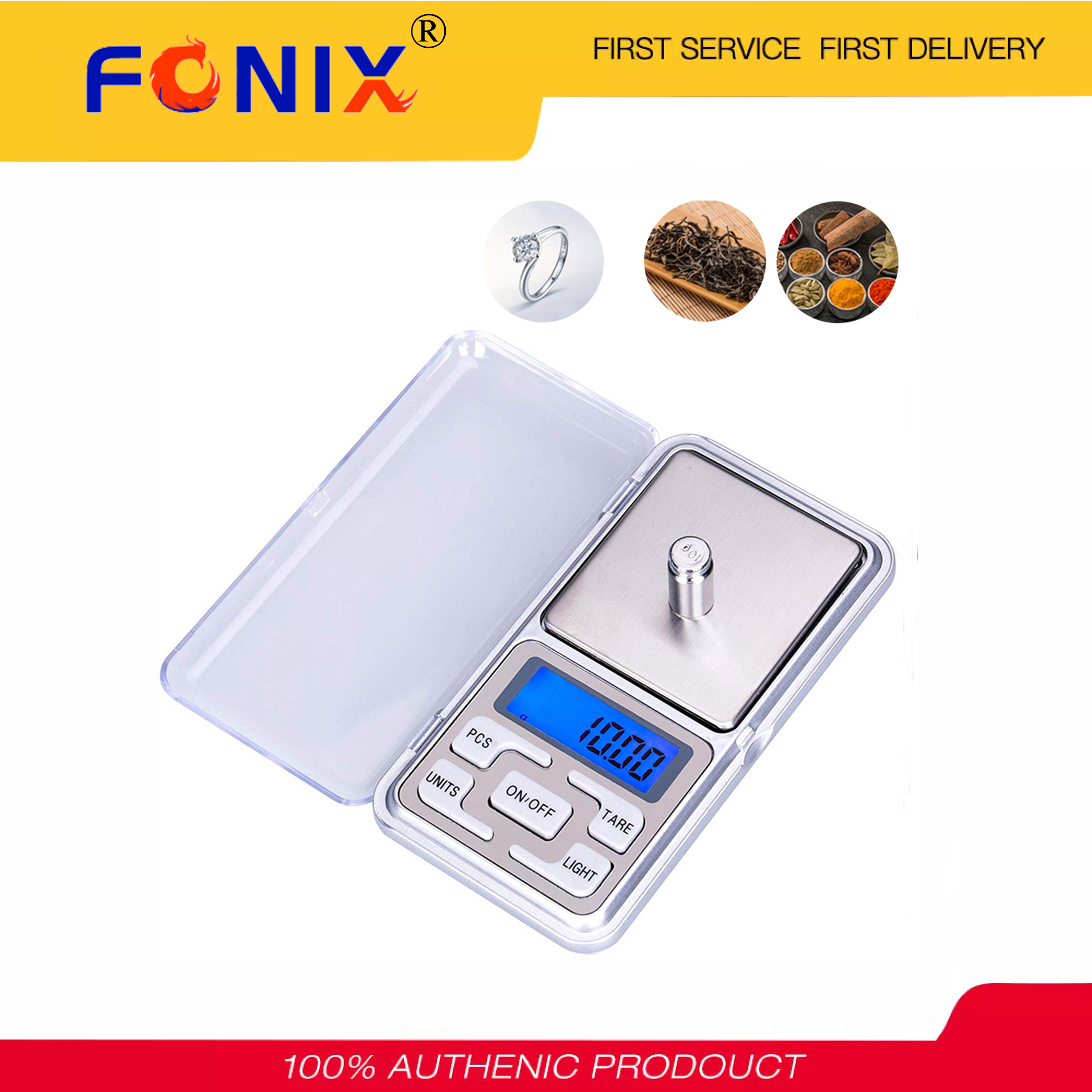 [Hàng Sẵn Có] FONIX Cân Kỹ Thuật Số Mini, 100/200/300/500G X 0.01G/0.1G Tăng Điện Tử Kỹ Thuật Số Mini Multi-Cách Sử Dụng Xách Tay Cân Nhà Bếp Cân Bỏ Túi Đối Với Trang Sức Gram Trọng Lượng Cho Nhà Bếp