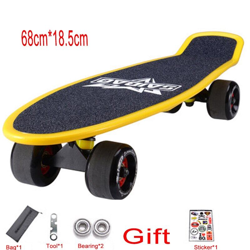 ใหม่22นิ้วสเก็ตบอร์ด Mini Cruiser สเก็ตบอร์ดพลาสติก Longboard กล้วย Fishboard Street กีฬากลางแจ้งสำหรับเด็กผู้หญิงเด็กผู้ชาย