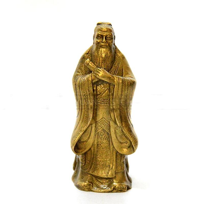 Đồ trang trí chạm khắc đồng khổng tử trung quốc sưu tập tượng phật khổng tử phụ kiện trang trí nhà cửa phong thủy khổng tử