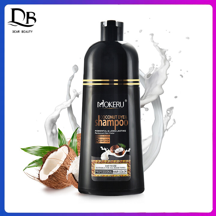 Mokeru Dầu Dừa Hữu Cơ Tự Nhiên 500Ml Dầu Gội Màu Tóc Dầu Gội Nhuộm Tóc Tức Thì Dầu Gội Màu Tóc Giữ Ẩm Vĩnh Viễn Cho Tóc Màu Xám