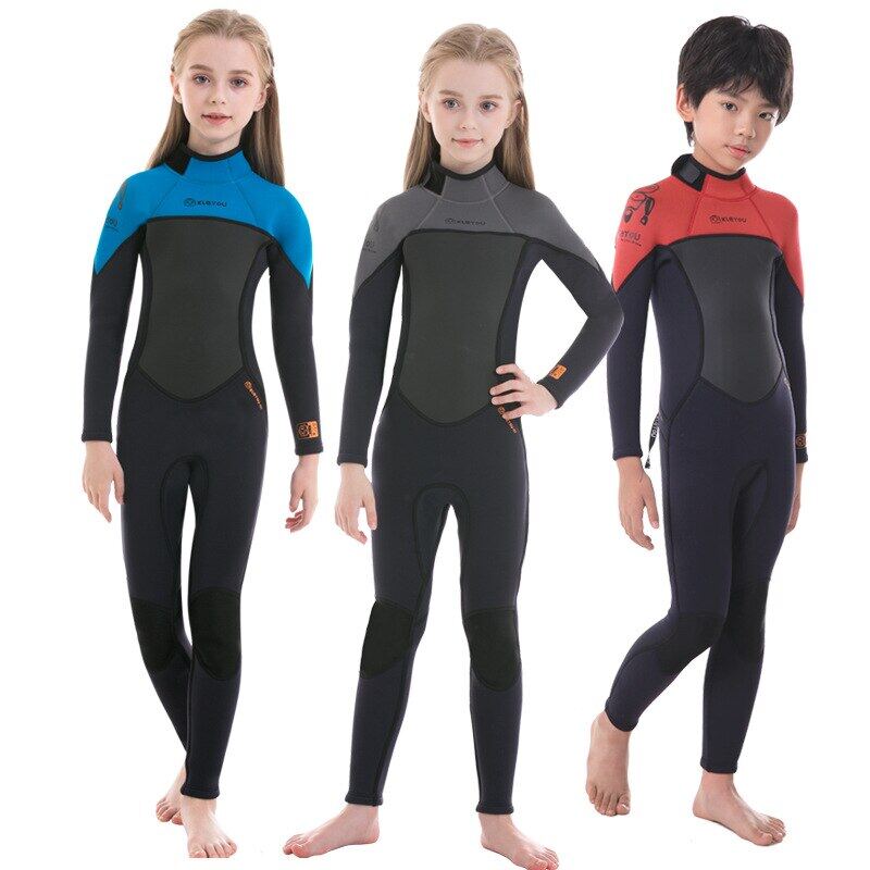 Yoomee Kids Strawberry Wetsuit 2.5MM Neoprene Surfing Diving Suit Swimsuit  Baby Girls Beach Swimwear Keep Warm Shorts Bathing Suits