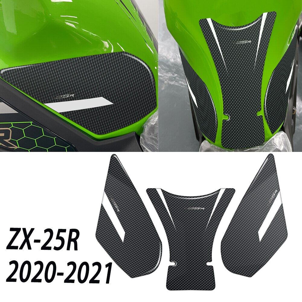 Zx25r miếng lót bình xăng carbon xe máy 3d cho kawasaki ninja zx-25r zx 25r 2020 2021 miếng dán đề can bảo vệ ba bình xăng tốc độ