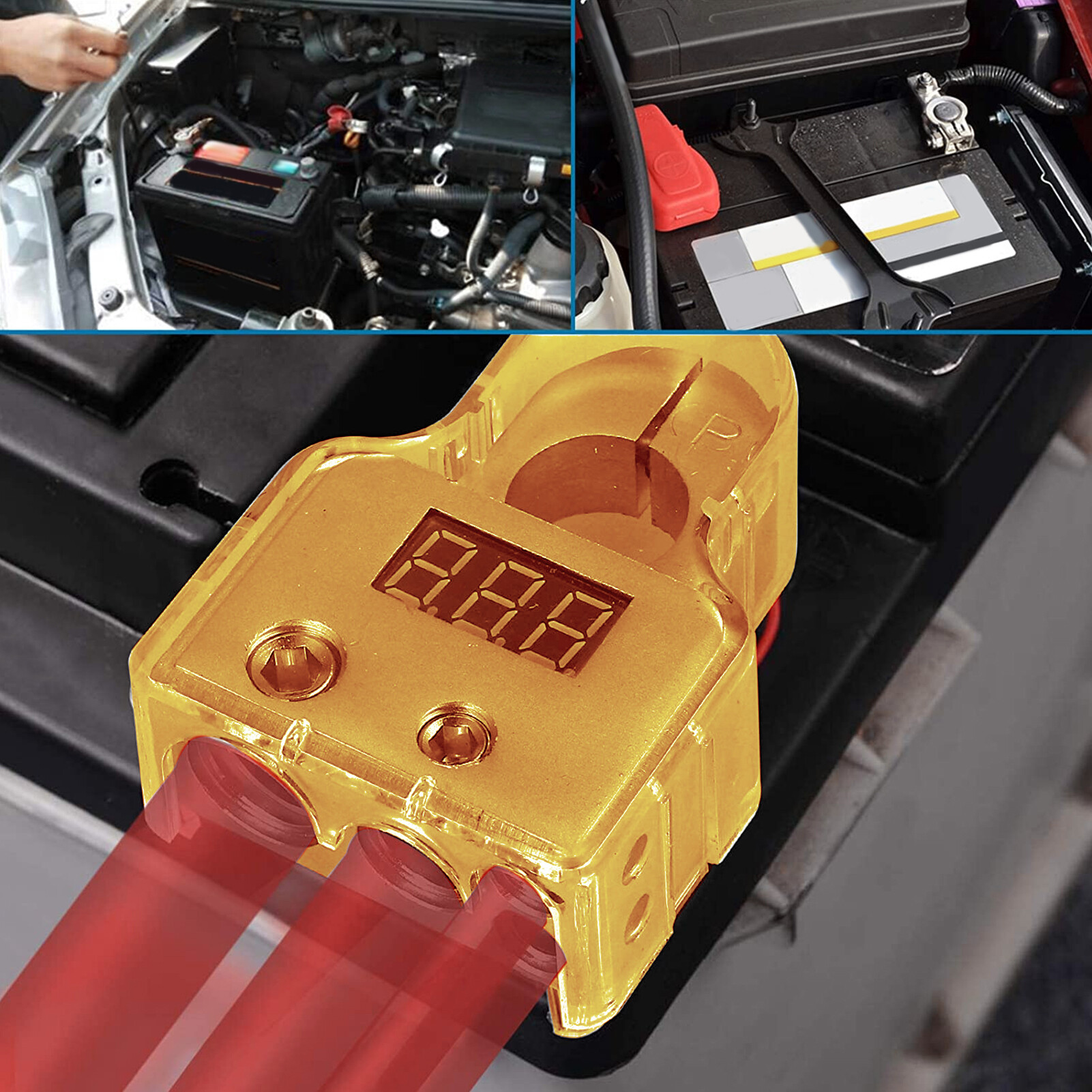 Pin kỹ thuật số thiết bị đầu cuối thời gian thực giám sát thiết bị đầu cuối pin xe hợp kim nhôm cho xe tải RV cho du thuyền
