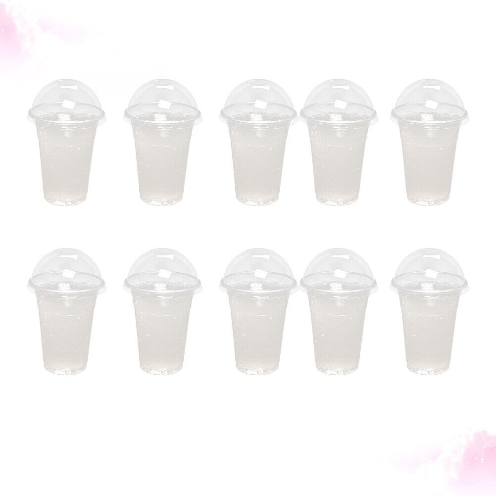 50sets 500ml/16 Oz Clear Plastic Cups With Dome Lids, Disposable Party Cups  For To Go Iced Coffee Cold Drinks, Smoothie, Bubble Boba Tea, Juice, Parfa
