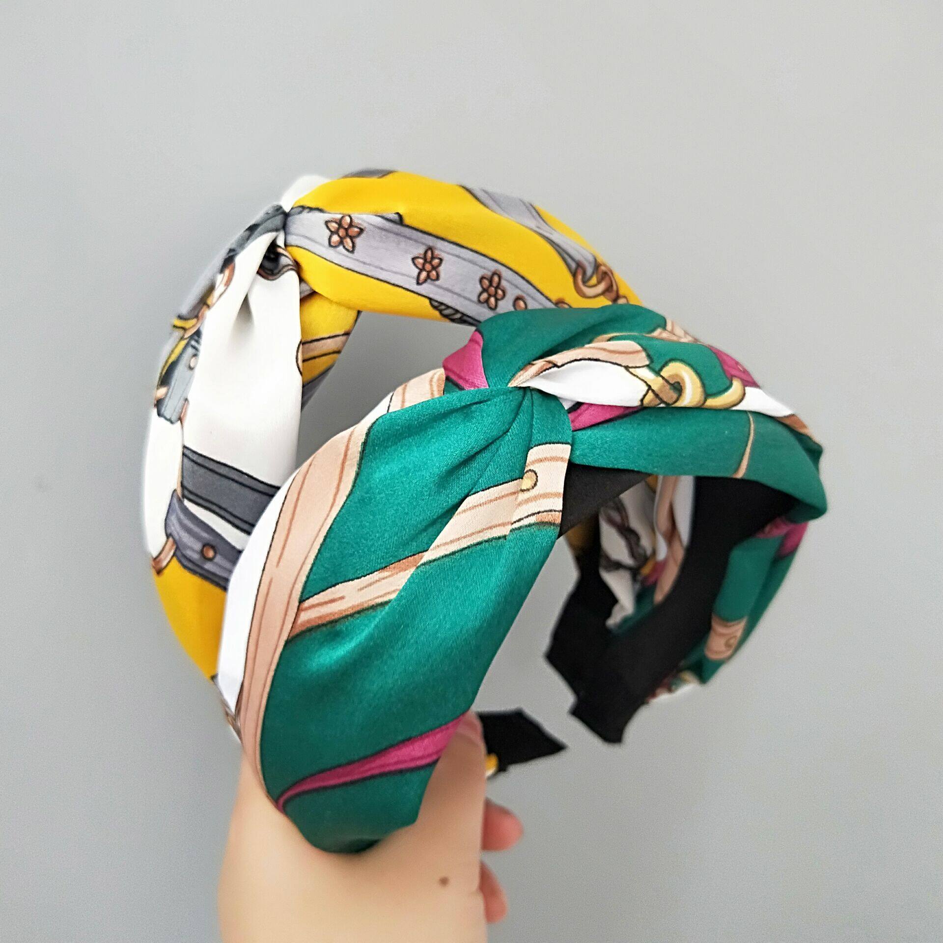 1 Cái Nữ Phụ Nữ Mềm Bóng Vải Headband Thắt Nút Chéo Mặt Rộng Mồ Hôi Mùa Hè Phong Cách Thời Trang Hàn Quốc Phụ Kiện Tóc