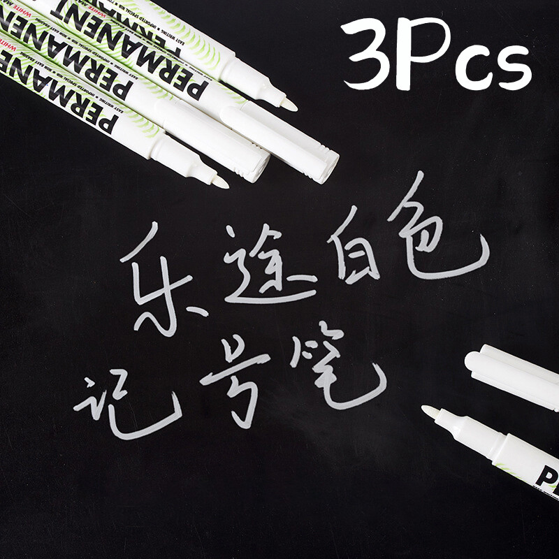 Bộ 3 chiếc bút đánh dấu màu trắng bút đánh dấu chữ manga bút lông vẽ mực vĩnh viễn gốc dầu đồ dùng học tập nghệ thuật văn phòng phẩm