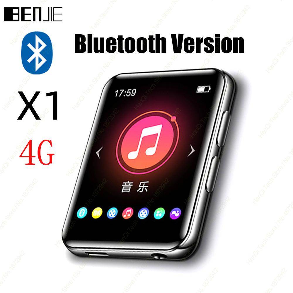 Benjie máy phát mp3 mp4 bluetooth 5.0 màn hình cảm ứng toàn màn hình x1 máy phát nhạc video âm thanh di động 4gb 8gb 16gb có loa tích hợp hỗ trợ máy ghi âm đài fm đồng hồ sách điện tử