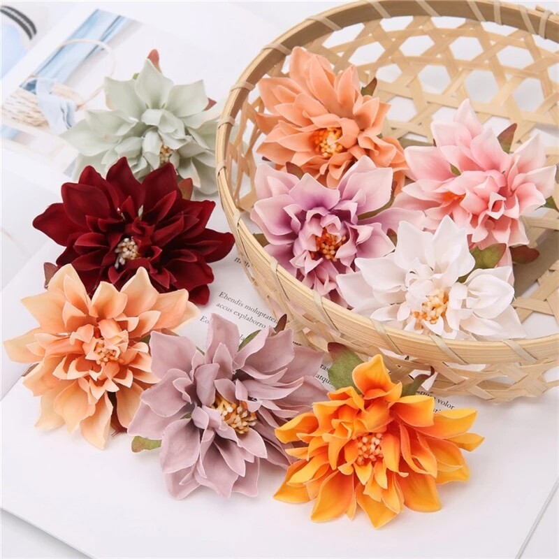 10 Cái Đầu Hoa Thược Dược Hoa Giả Hoa Giả Để Trang Trí Tiệc Cưới Tại Nhà