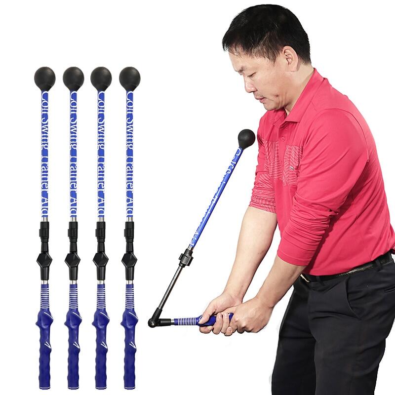 Gậy tập swing golf gấp gọn dụng cụ chỉnh tư thế dụng cụ hỗ trợ tập swing thực hành nâng cấp với dây cao su bài tập sức mạnh màu xanh dương