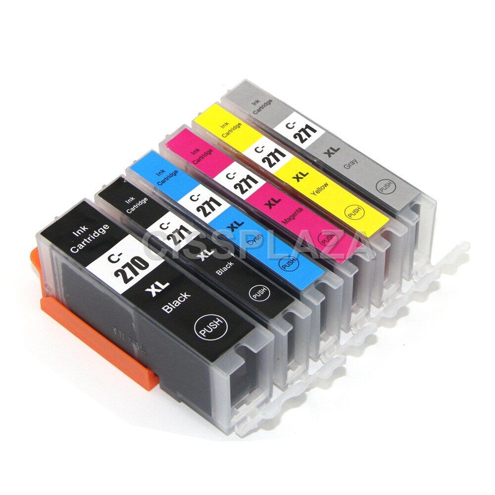 Cissplaza 6 Hộp Mực Tương Thích 270 271 Gy Pgi270 Cli271 Cho Pgi-270 Canon Pixma Mg7720 Ts9020 Ts8020 270xl