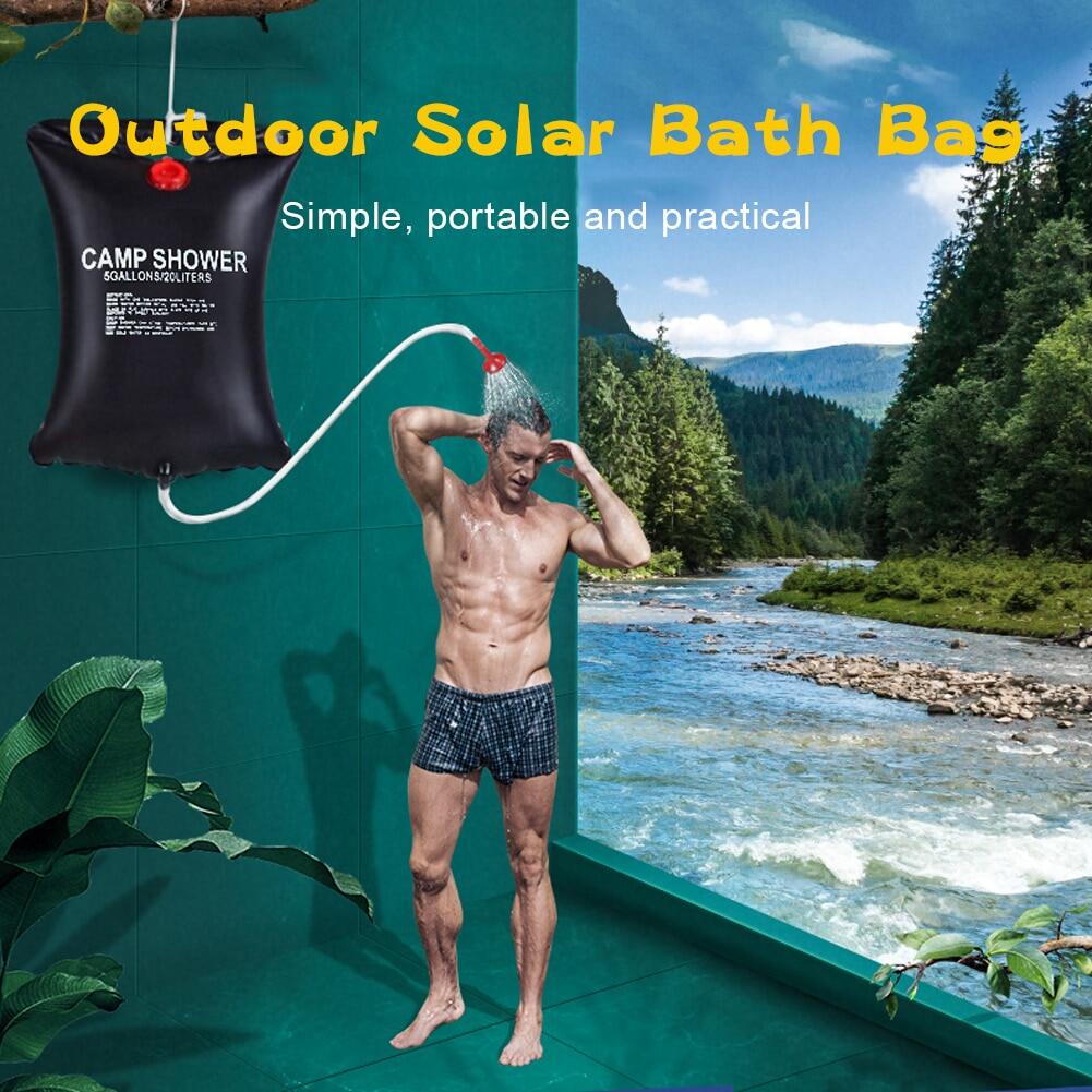 Solar Heated Shower Bag20L Outdoor Portable Shower Bathing Bag Traveling Camping