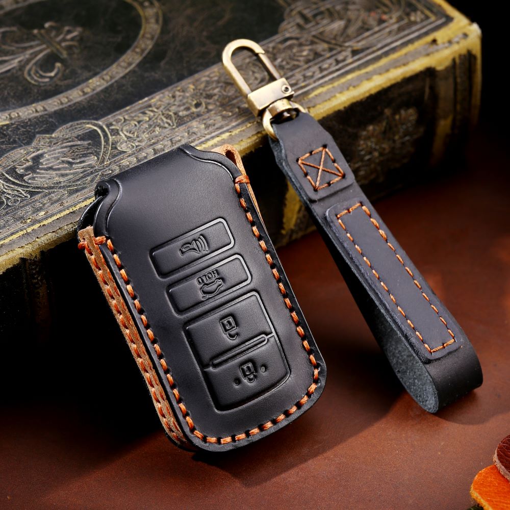 Vỏ chìa khóa da bìa shell điều khiển từ xa ô tô vỏ bọc keyfob essories cho kia sorento k900 new k7 cadenza 2017 2018 2019 4 nút