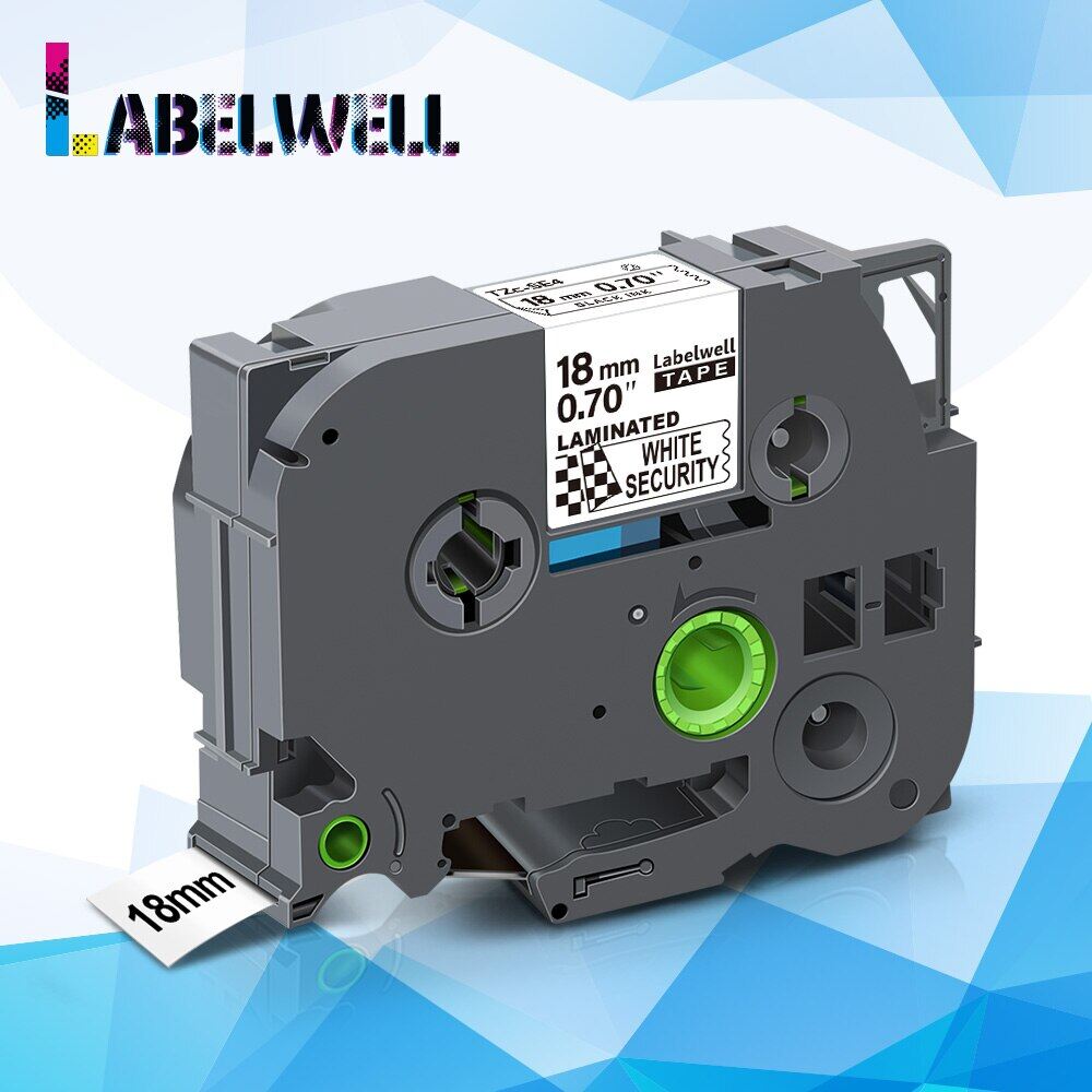 Onix system labelwell băng dán nhãn bảo mật 12/18/24mm tz-se3 tze-se3 tze-se4 tze-se5 màu đen trên trắng thay thế cho máy tạo nhãn brother p-touch