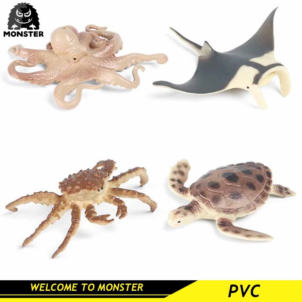 Mô Hình Động Vật Biển MONSTER 4 Con, Mô Phỏng Bạch Tuộc, Cá Ác Quỷ, Cua, Rùa, Bộ Sưu Tập Đồ Chơi Thu Nhỏ Bằng Nhựa PVC, Đồ Chơi Giáo Dục Trẻ Em, Đồ Chơi Cho Bé Trai, Đồ Chơi Cho Bé Gái