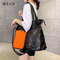 IELGY กระเป๋าสะพายไหล่ผู้หญิงกระเป๋าตาข่ายลำลองสะพายข้างสีซิปสีขาวโทรศัพท์มือถือเข้ากับทุกชุด