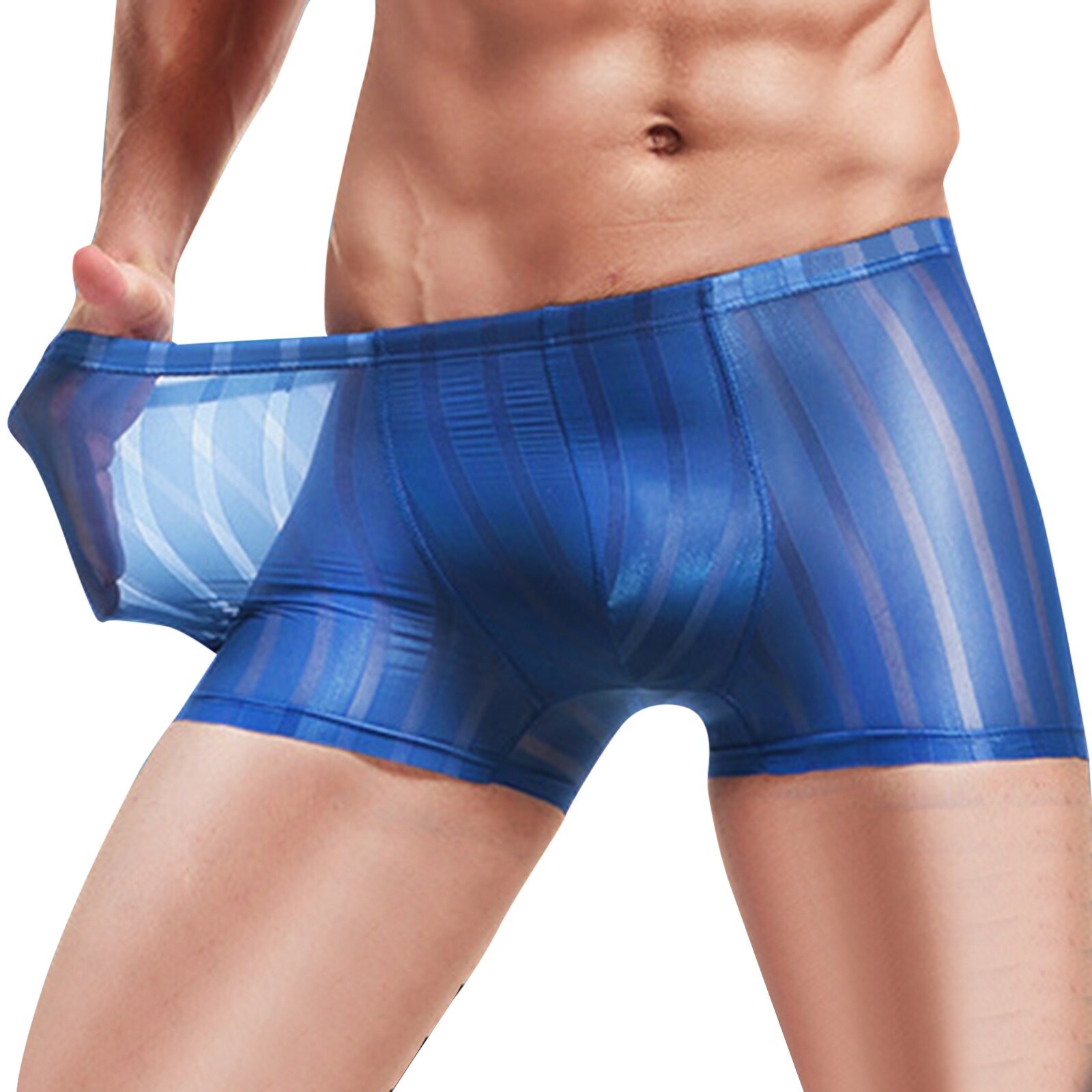 {hot} Thin Ice Silk Perspective Boxers Pants Men 39;s Sexy Summer Breathable Men Underpants Seamless Underwear Ropa Interior Hombre
