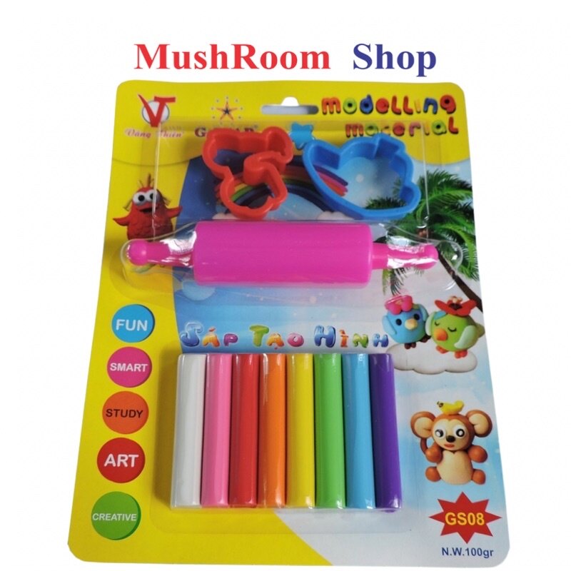 Vỉ đồ chơi đất nặn 8 màu an toàn cho bé