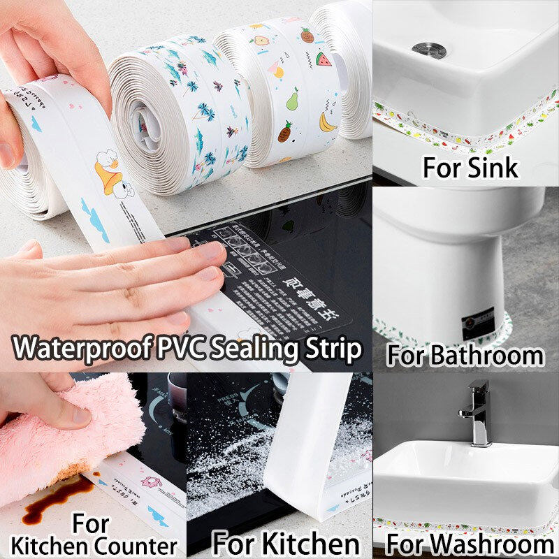 Dải Dán PVC Chống Thấm Nước Cho Nhà Bếp Băng Dán Chống Ẩm Cho Bồn Rửa Góc Phòng Khách Miếng Dán Góc Cửa Sổ Và Cửa Sổ Chống Nước