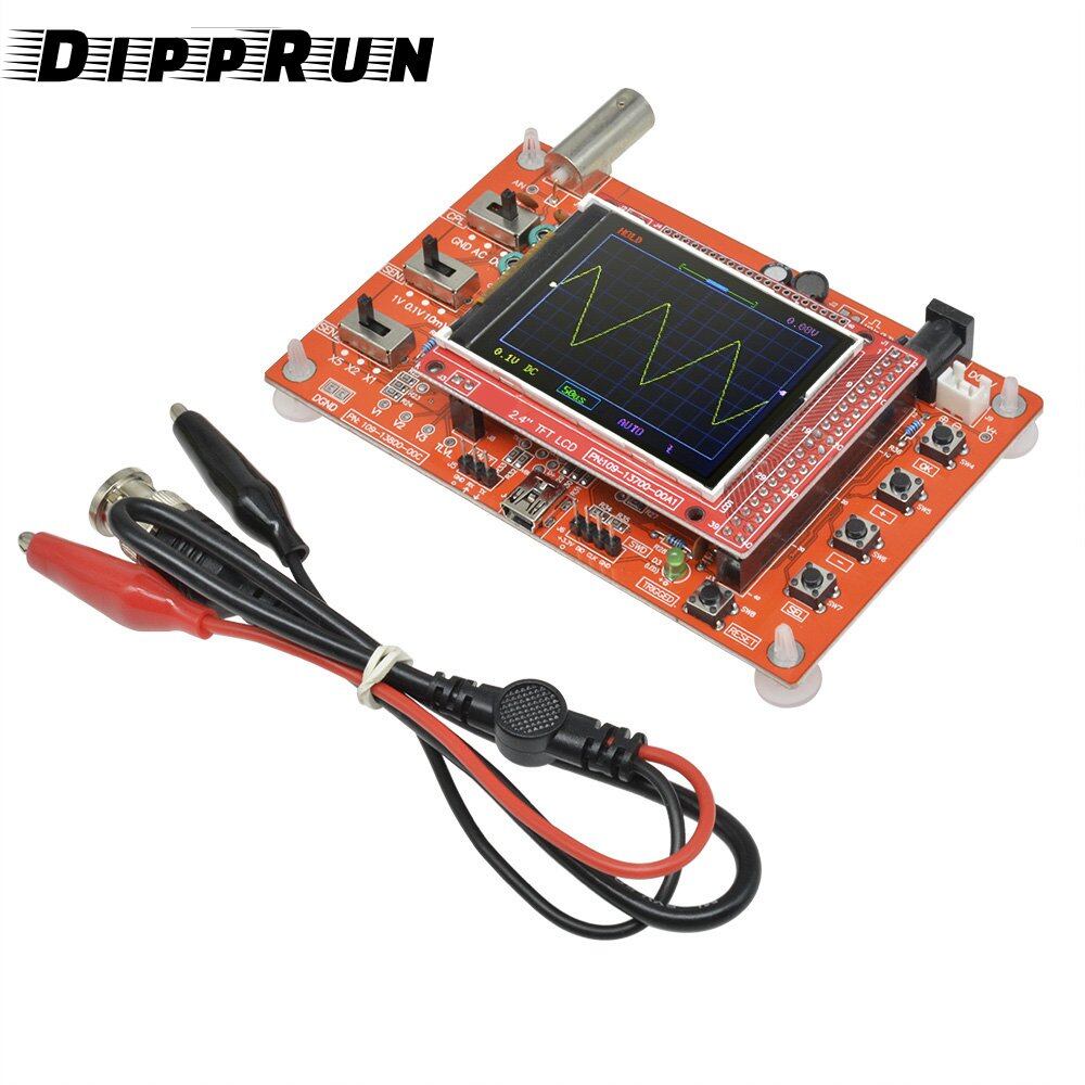 Dipprun DSO138 Oscilloscope kỹ thuật số TFT với đầu dò kẹp cá sấu kiểm tra để phát hiện Arduino ARM bảng mạch phát triển lắp ráp 2.4 inch